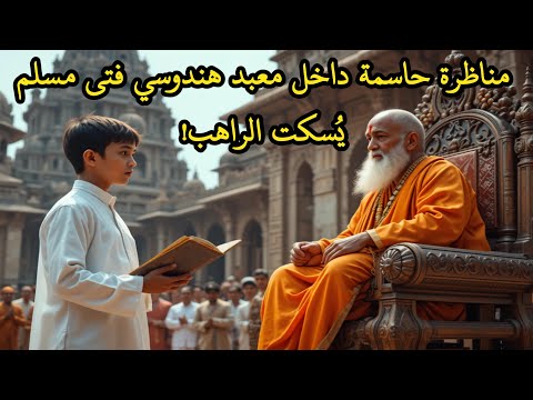 مناظرة حاسمة داخل معبد هندوسي فتى مسلم ي سكت الراهب 