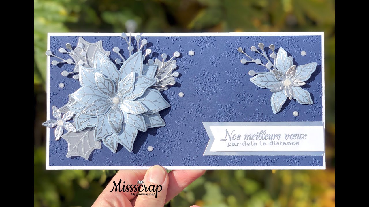 Live FB #52 bis : une carte poinsettia / slime card poinsettia