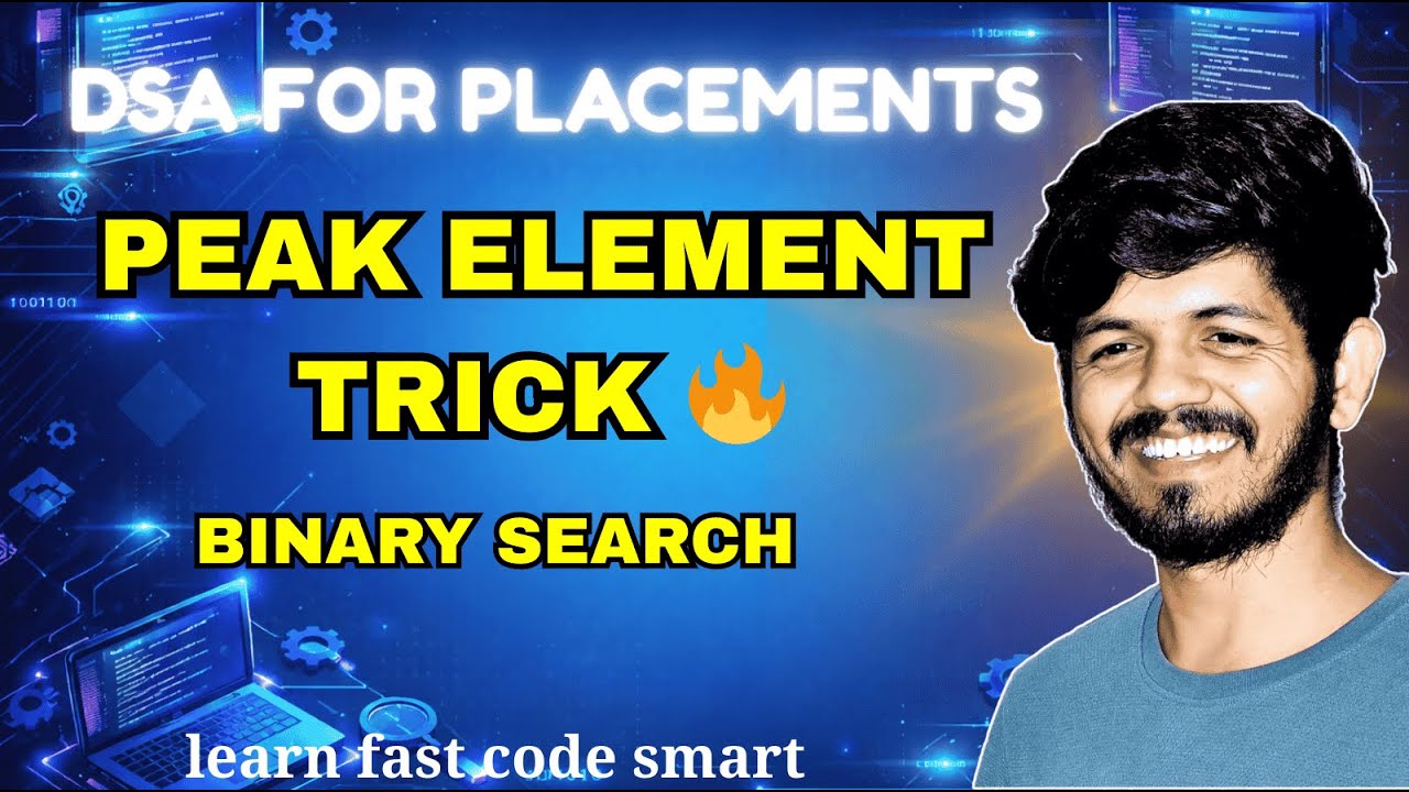 Find Peak Element Using Binary Search | O(log n) Interview Problem ...