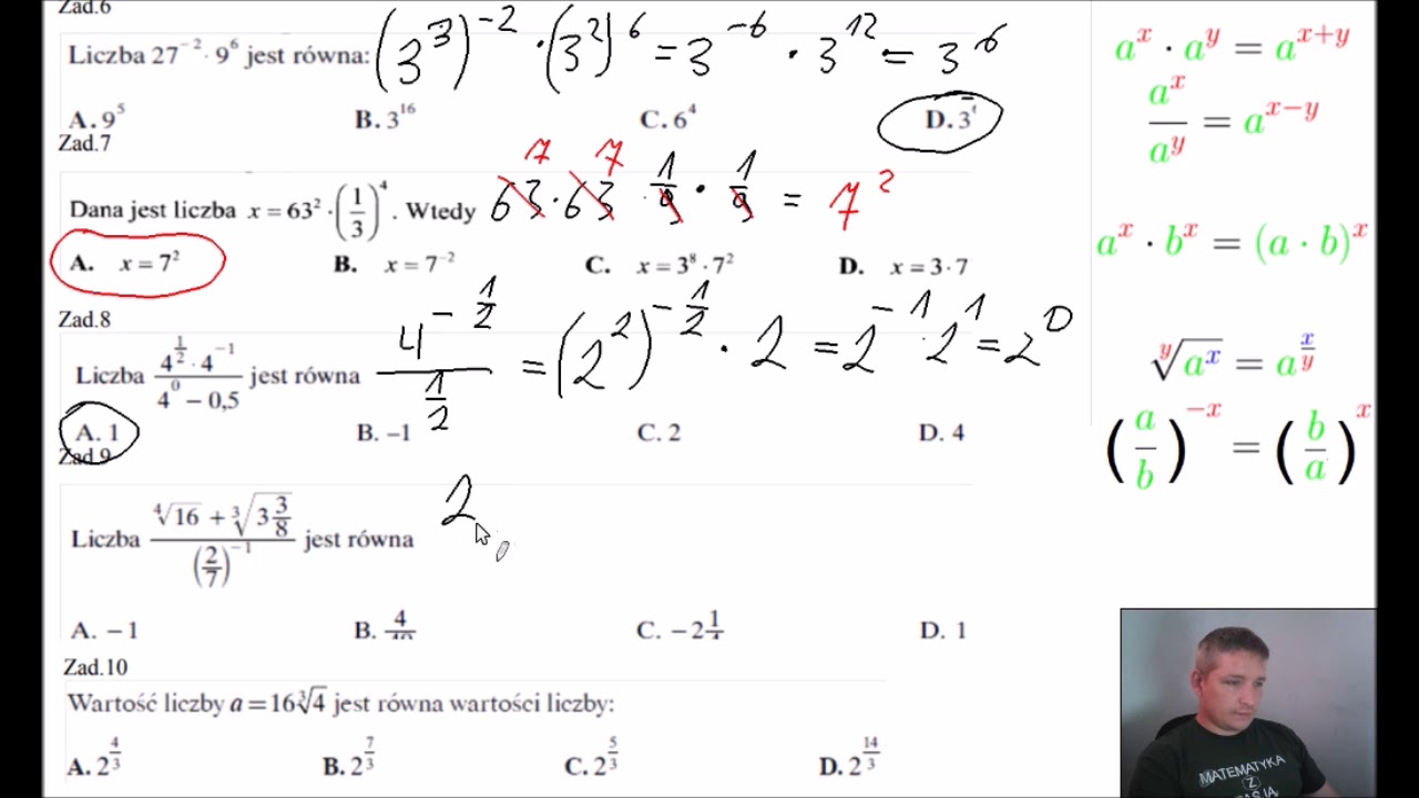 Działania Na Potęgach Klasa 8 Działania na ułamkach, pierwiastkach i potęgach Darmowe korepetycje