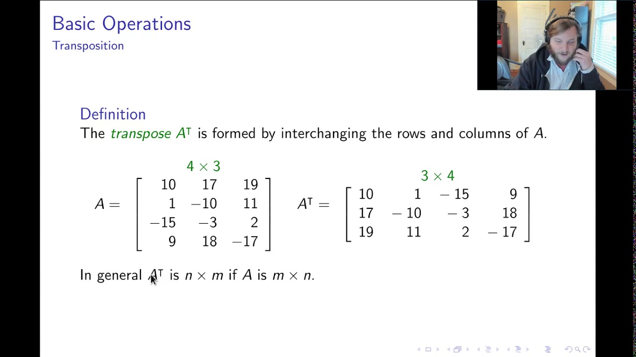 Matrices and Vectors: Part 2/4 "Basic Operations" - YouTube