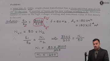 Problem No. 4 Based on EMF Equation of Single Phase Transformer - Single Phase Transformer