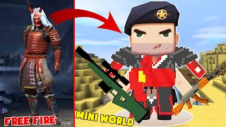 MINI GAME : ĐẤU TRƯỜNG FREE FIRE SA MẠC ** BỘ ÁO GIÁP VÀ SÚNG AWM BẤT TỬ TRONG MINI WORLD ??