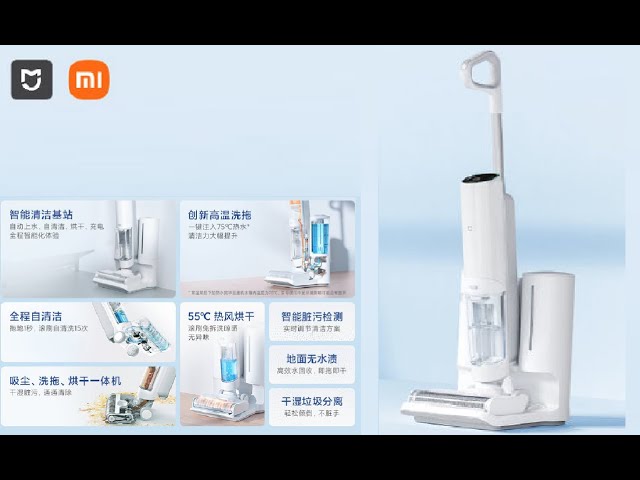 XIAOMI MIJIA High Temperature Wireless Wet Dry Vacuum Cleaner Hot Water  Washing Mop Handheld Smart Floor