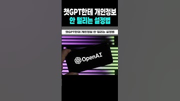 챗GPT한테 개인정보 안 털리는 설정법