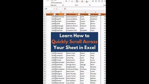 How to Quickly Scroll Sideways in Excel Using a Keyboard Shortcut