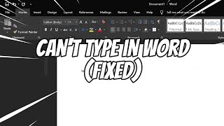 Solved Cant Type In Microsoft Word