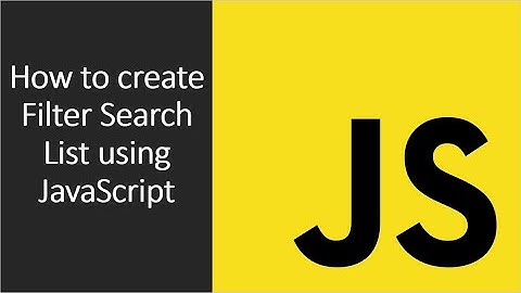 Filter Search List using JavaScript