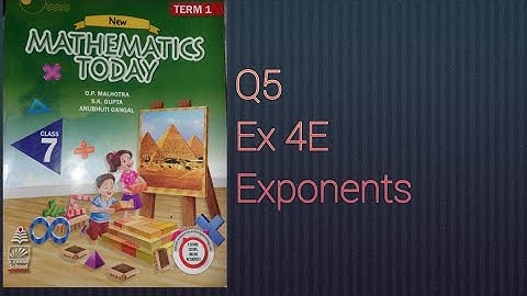 Q5 Ex 4E | Ch 4 Exponents | ICSE Class 7 Mathematics today | Unlock your learning |