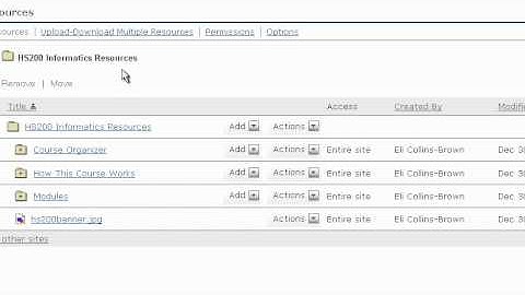 Resources Area - Sakai