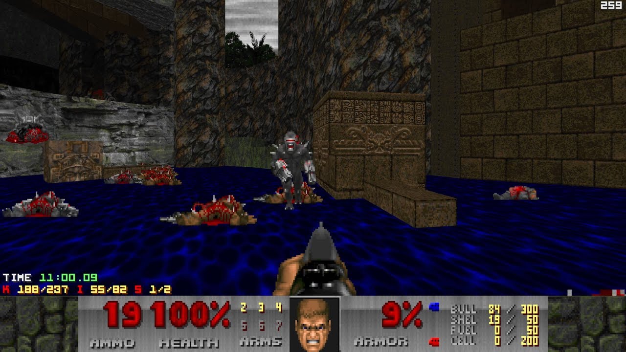 Doom 2 - Malevolence (Map 3: Excavator): UV-Max Blind (WAD Author: Cheesewheel)