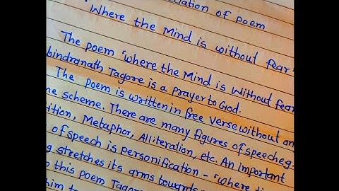 Appreciation of Poem | 1.1 Where the mind is without fear | class 10th | paragraph format