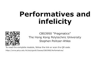 CBS3950 (Pragmatics): Performatives and infelicitousness