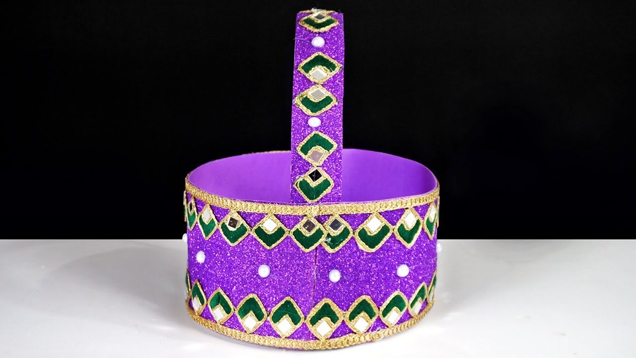 How to Make Glitter Foam Sheet Basket Step by Step TUTORIAL YouTube