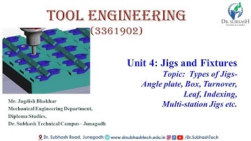 Types of Jigs - Turnover, Leaf, Box, angle plate etc...: Tool Engineering : Unit 4