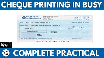 How to Print Cheque in Busy Accounting Software | How to Print Cheque