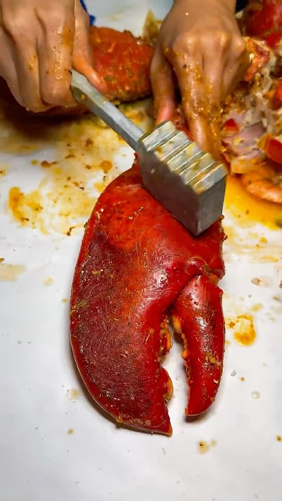 CRACKING a GIANT LOBSTER with My Bare Hands | Extreme ASMR Satisfaction #youtubeshorts #giantlobster