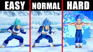 Easy vs Normal vs HARD Combo with Blue Vegeta - DbfZ