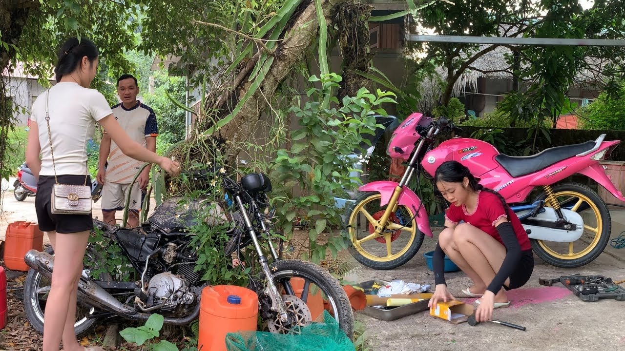 Girl restores YAMAHA 125cc bought from scrap