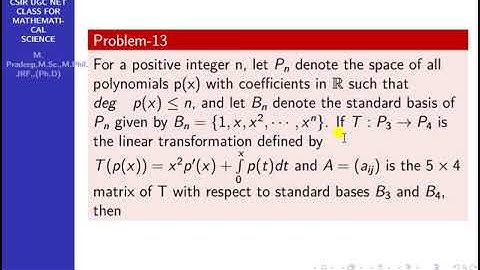 Dec 2011 CSIR NET MATHS Linear Algebra PART-B Problem Solved