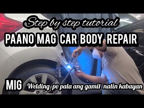 How to repair car body damage | Paano mag Car body repair, step by step tutorial | Car dent Repair