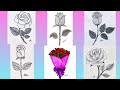 6 Easy Rose Drawing Ideas 🌹| Easy Rose Drawing Tutorials | Рисунки На 8 Марта