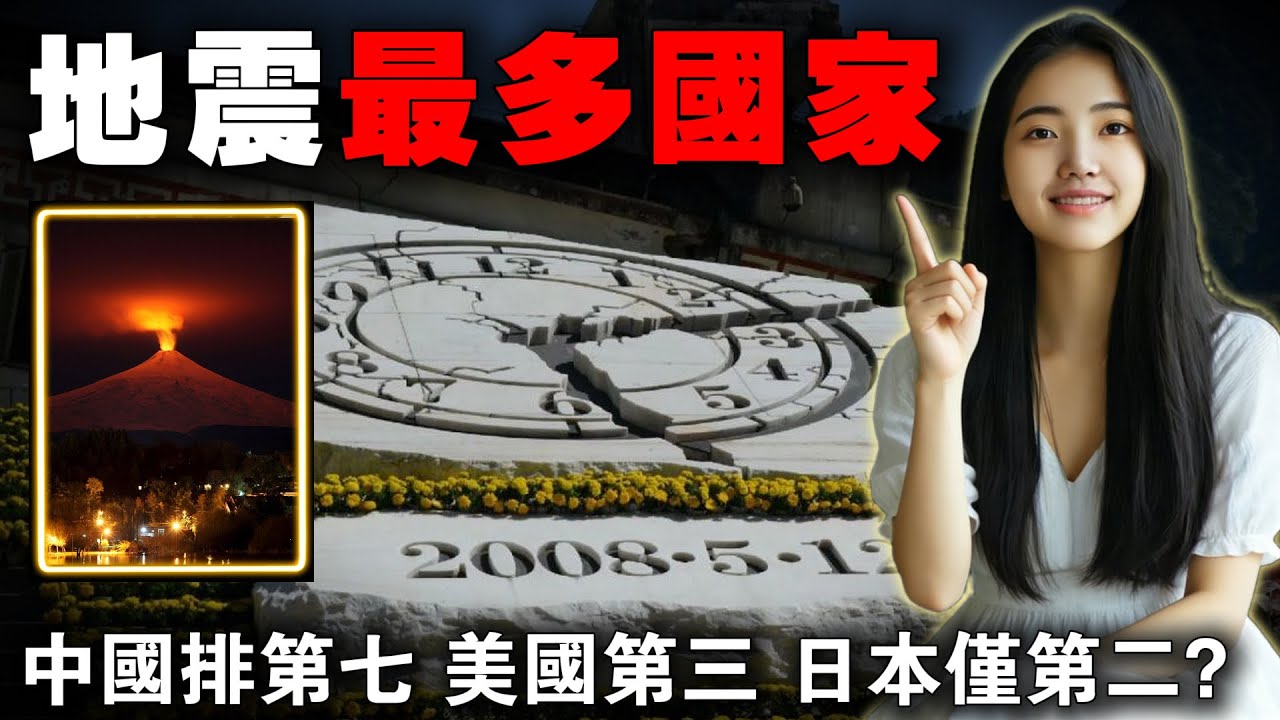 全球地震最频繁的十个国家，中国排第七，美国第三，日本第二。第一名一年竟“颤抖”1万次！