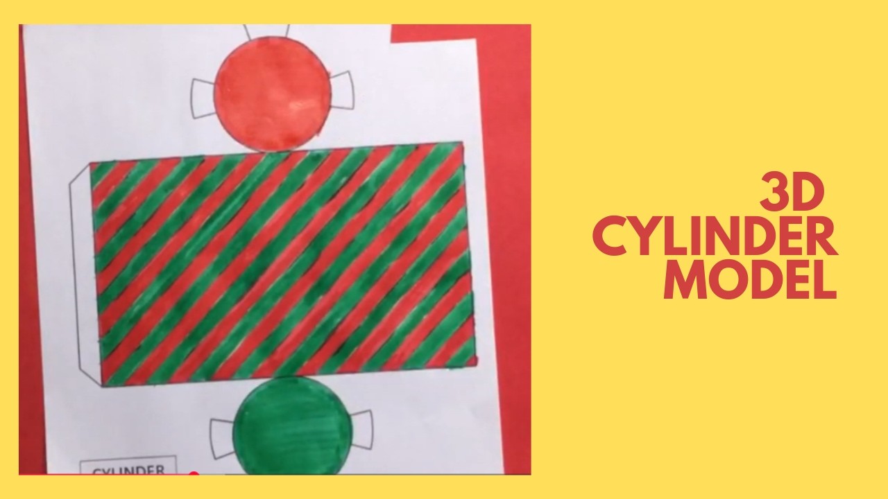 EASY DIY 3D CYLINDER MODEL | How to Make a Paper Cylinder from Net for ...