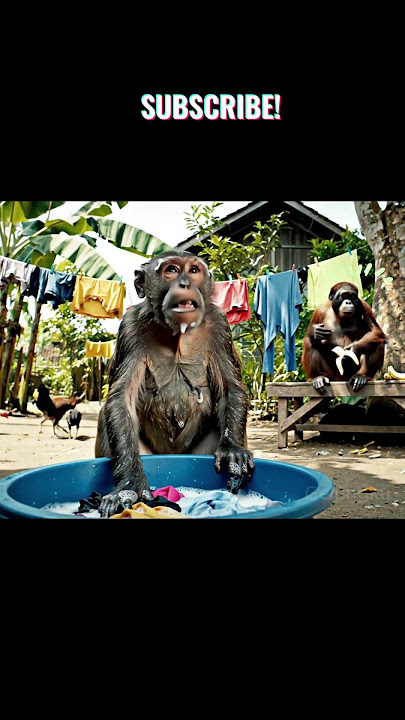 Monyet Nyuci Baju | Monkey Doing Laundry