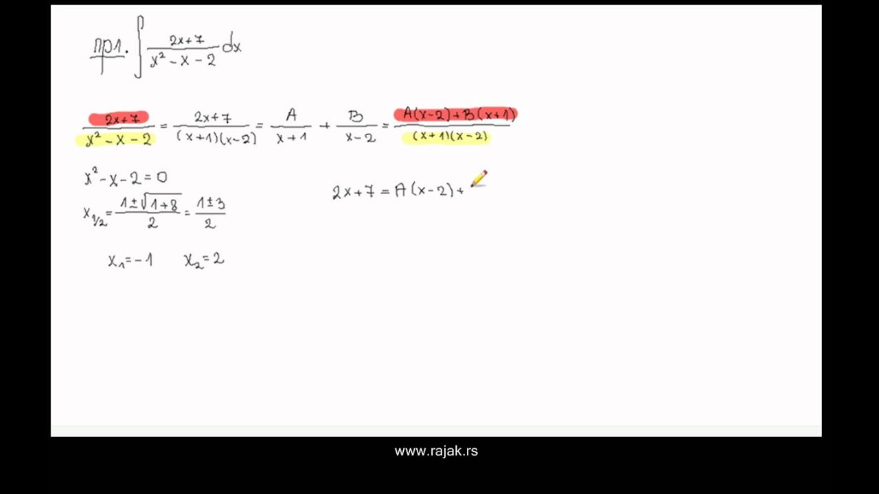 Интеграција рационалних функција 1
