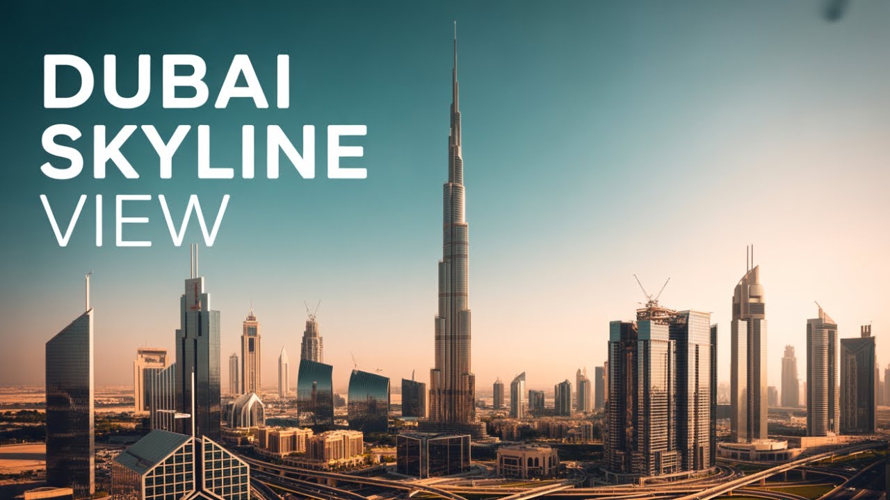 Dubai Skyline at Dusk | Real Traffic Sounds 4K Visual ASMR