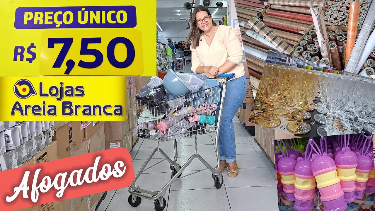 🔥 TUDO POR R$ 7,50! EU FUI NA ✨LOJAS AREIA BRANCA EM AFOGAGOS! TEM MUITA NOVIDADE