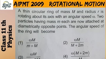 A thin circular ring of mass M and radius r is rotating about its axis with an angular speed w . Two
