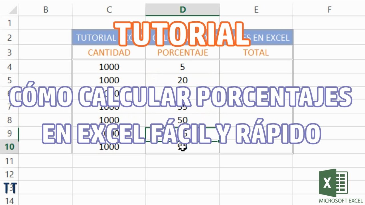 Como calcular porcentajes en excel