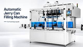 Fully Automatic Jerry Can Filling Machine for Foaming Liquids | Bottom-Up Diving Nozzles