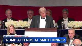 Trump delivers a pointed and at times bitter speech at Al Smith charity dinner