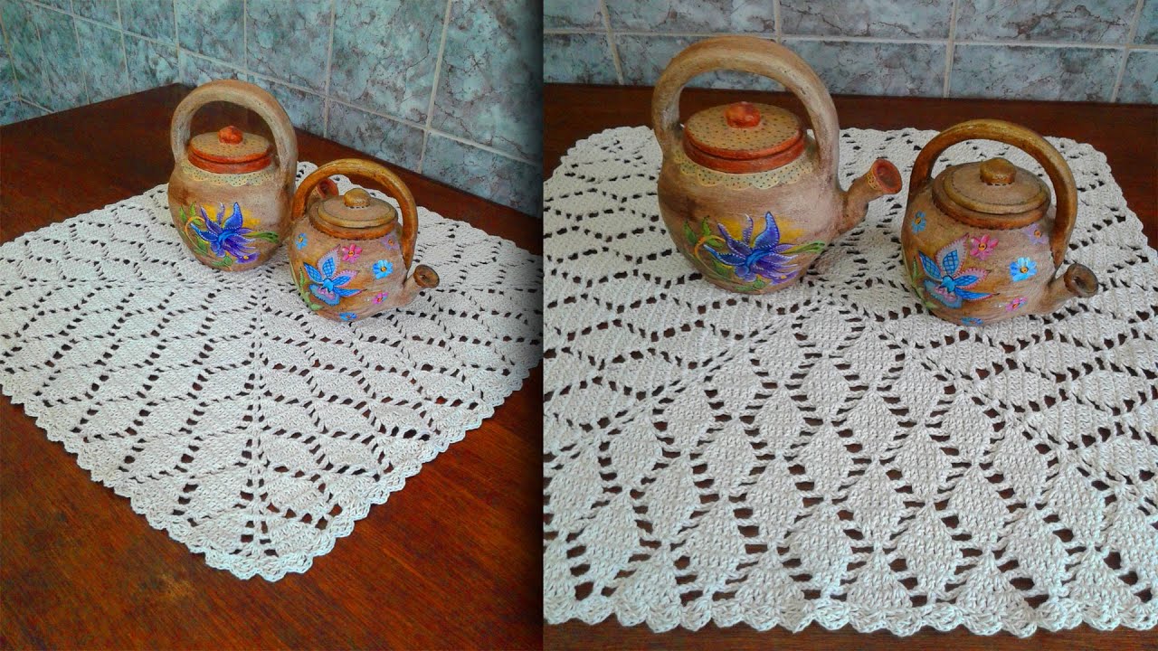 CENTRO DE MESA PONTO FOLHA - CROCHÊ PASSO A PASSO