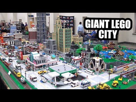 Huge LEGO Train City Built by 15 People!
