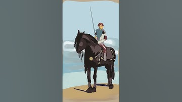 🐎🗡️ Painting a Horse Mounted Knight on the Beach #procreate #art #drawing