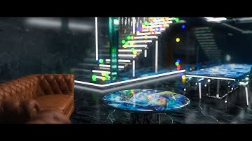 Color balls lights in the marble room | Rigid Body simulation 3D Animation (Kamenárstvo ID STONE)