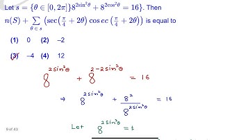Trigonometry Series Summation and Set Theory: n(S) + \sum (\sec \cdot \csc) Solution | JEE MAIN