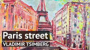 The process of drawing the picture "Paris Street" in time-lapse mode