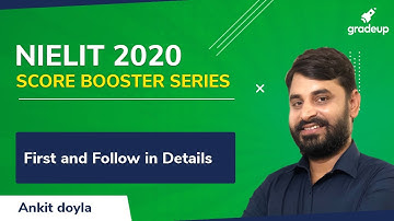 First & Follow in Details | NIELIT 2020 | Compiler Design | Ankit Sir | Gradeup