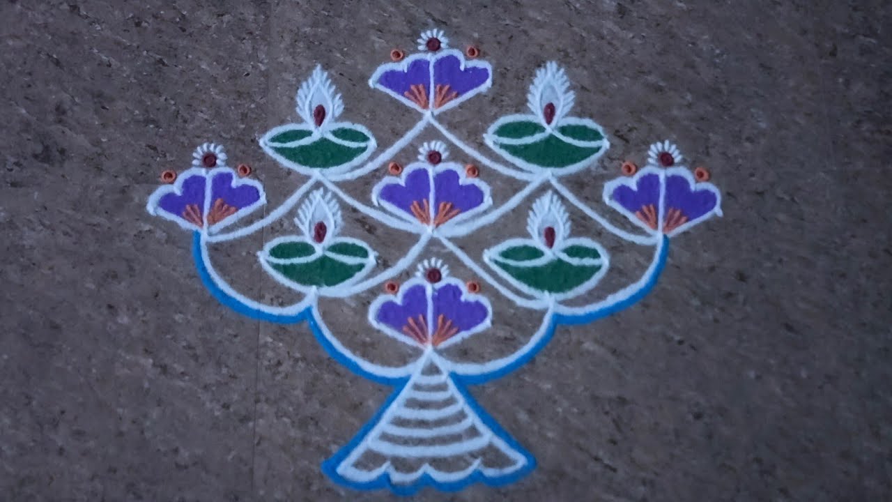 Masi Madham daily use Rangoli ☘️ 6x1 dots rangoli ☘️ easy rangoli ...