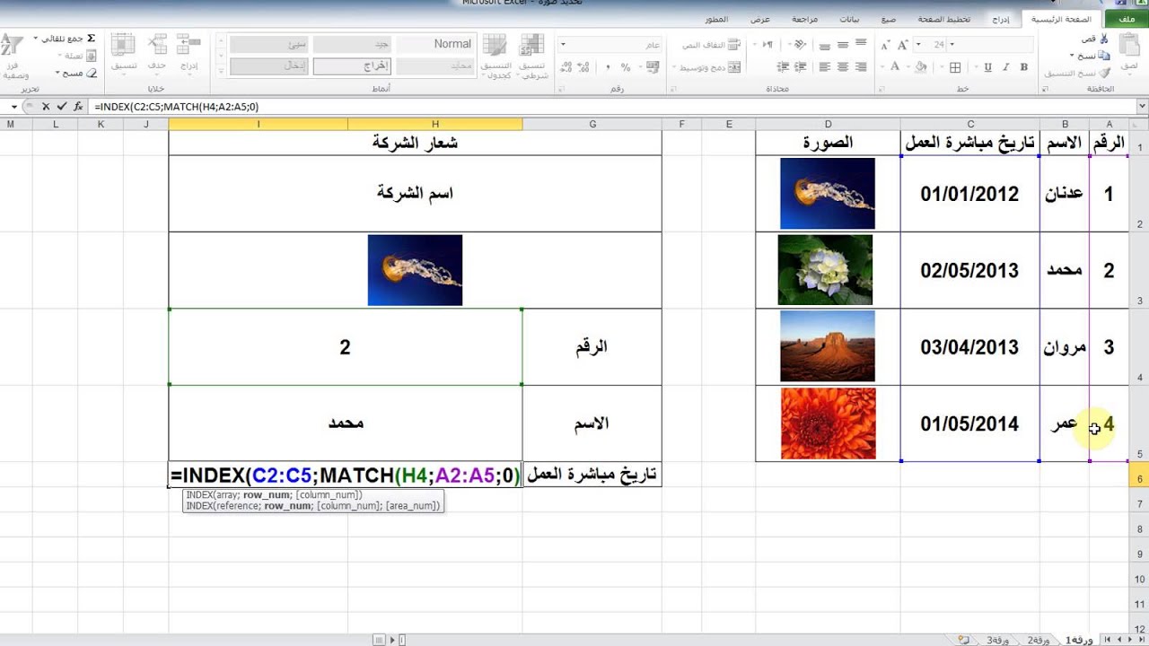 الاستعلام عن الصور باحترافية في اكسل .. و بسهولة بالغة