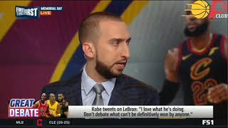 Nick Wright reacts Kobe finally praises Lebron as GOAT over Jordan? (Cavs def Celtics game 7 2018)