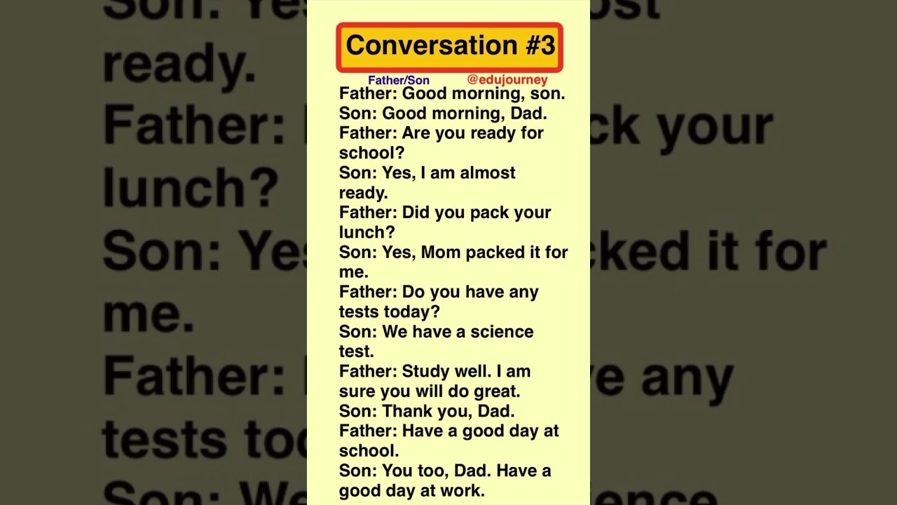 Daily Conversation #3|Dialogue between Father and son