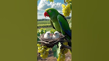 The pigeon makes a nest on the grape tree and the parrot also makes a nest 😭#ai #ai #pigeon #parrot