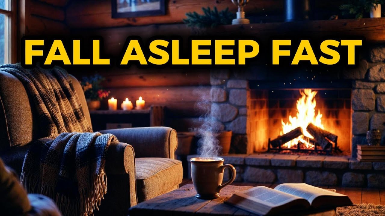 FALL ASLEEP in 5 Minutes 😴 Cozy Fireplace & Deep Sleep Music (3 Hours)