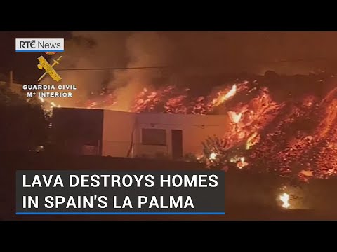 Houses destroyed as lava streams from Canary Islands volcano